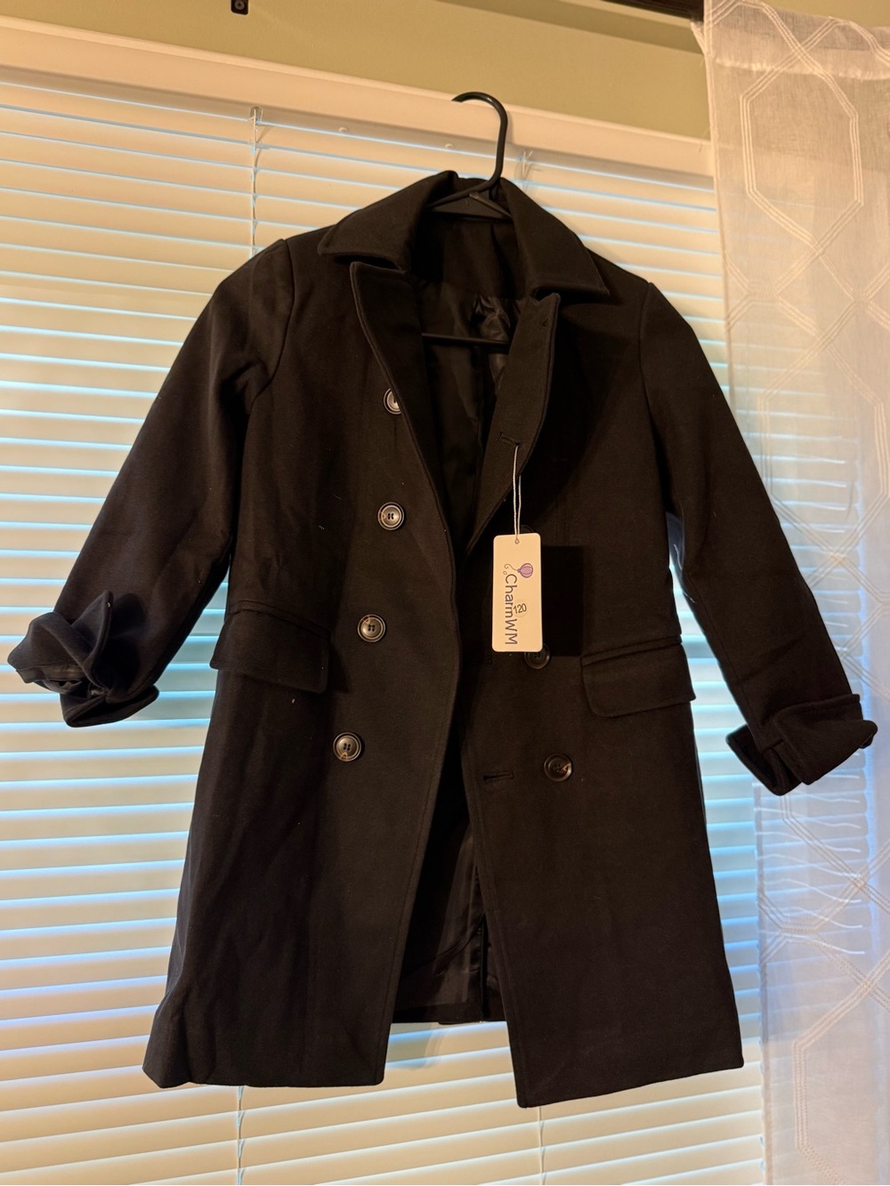 Kids Double-Breasted Wool-Blend Pea Coat